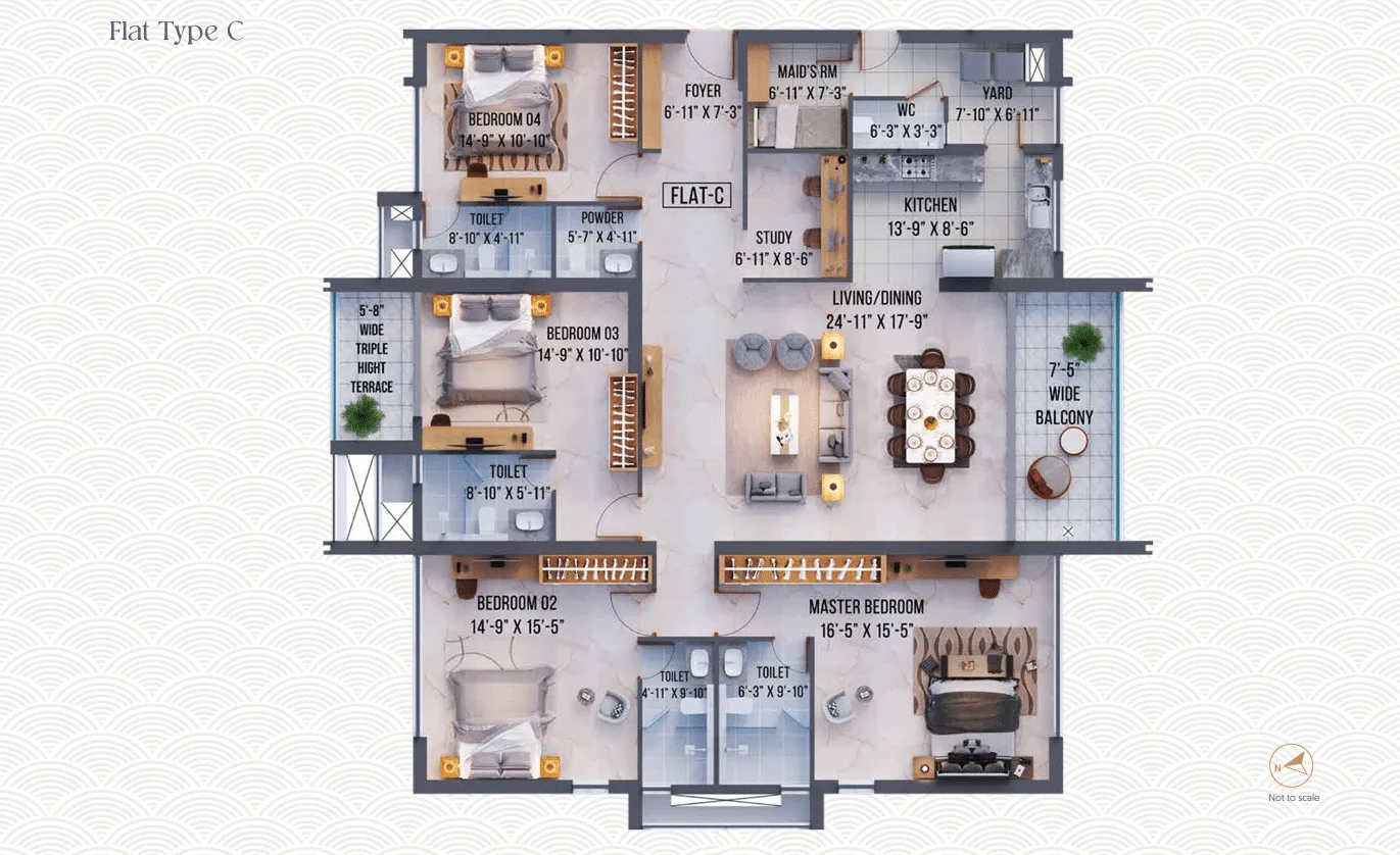 Merlin Niyasa 3.5 bhk Floor Plan